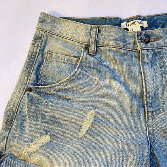 Forever 21 I Love H81 Cuffed Distressed Denim Jeans Shorts Size 26 NWT - Picture 9 of 14